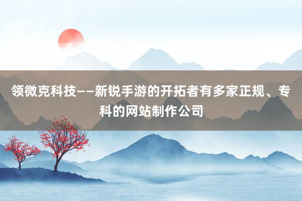 领微克科技——新锐手游的开拓者有多家正规、专科的网站制作公司